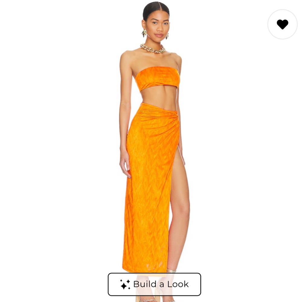 Superdown Karolyna Maxi Skirt Set in Vibrant Orange
